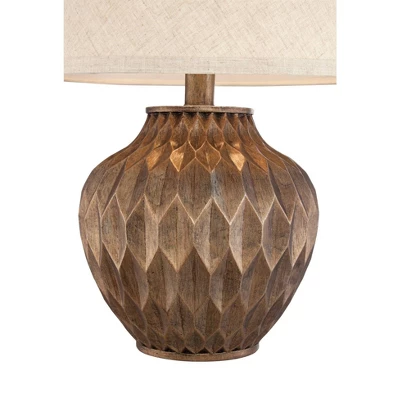 360 Lighting Accent Urn Table Lamp With USB Charging Port 22" High Warm Bronze Drum Shade For Living Room Desk Bedroom House 4 360 Lighting Accent Urn Table Lamp With USB Charging Port 22" High Warm Bronze Drum Shade For Living Room Desk Bedroom House - Image 4