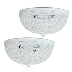 2pk 2-Light Crystal Glam Ceiling Flush Mount Pendants White - Lalia Home -Lighting Specialty Shop GUEST 019c8a56 7e80 4eb7 a97c c3ff61e21db5