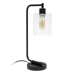 Modern Iron Desk Lamp With USB Port And Glass Shade - Lalia Home -Lighting Specialty Shop GUEST 0271aee3 985e 48d4 a15b 4aeff725f539