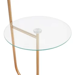 Trombone Contemporary/Glam Floor Lamp With Metal And Glass Shelf Gold (Includes LED Light Bulb) - LumiSource -Lighting Specialty Shop GUEST 02d8f2db 4cb5 4f68 884b 0aa33fc91744