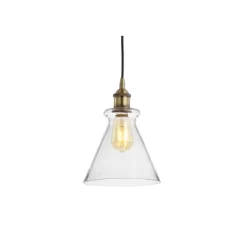 7.5" Adjustable Metal Goldwater Drop Pendant (Includes Energy Efficient Light Bulb) Brass - JONATHAN Y