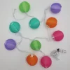 10ct Electric String Lights With 3"x7' Nylon Lanterns- Multi Color