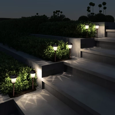 Nature Spring Set Of 8 Solar Powered Pathway Lights With Rechargeable Batteries - 16" Tall 4 Nature Spring Set Of 8 Solar Powered Pathway Lights With Rechargeable Batteries - 16" Tall - Image 4