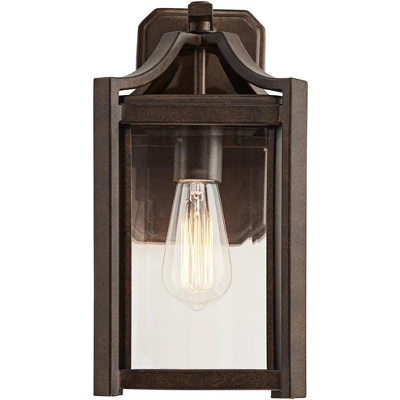 Franklin Iron Works Rockford Rustic Farmhouse Outdoor Wall Light Fixture Bronze 12 1/2" Clear Beveled Glass For Post Exterior Barn Deck House Porch 3 Franklin Iron Works Rockford Rustic Farmhouse Outdoor Wall Light Fixture Bronze 12 1/2" Clear Beveled Glass For Post Exterior Barn Deck House Porch - Image 3
