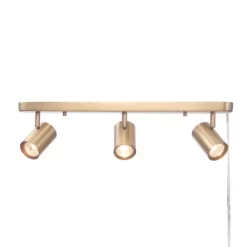 Dale 3-Light Matte Brass Plug-In Track Lighting - Globe Electric