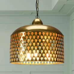 20.25" X 18.5" Metal Pendant Lamp Gold Finish - Storied Home -Lighting Specialty Shop GUEST 088c5f56 2dab 41d3 b238 5cc5d7d50393