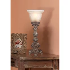 Regency Hill French LED Uplight Desk Table Lamp 18" High Beige Wash Candlestick Alabaster Glass Shade For Bedroom Bedside Office 13 Regency Hill French LED Uplight Desk Table Lamp 18" High Beige Wash Candlestick Alabaster Glass Shade For Bedroom Bedside Office -Lighting Specialty Shop GUEST 08e6f0e2 da94 422f 8b2a 36575c4c1e69