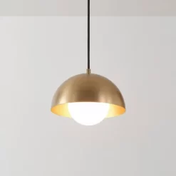 Amelia 1-Light Matte Brass Plug-In Pendant Lighting With Frosted Glass Shade - Globe Electric -Lighting Specialty Shop GUEST 08e75803 8928 4aa1 9f3e db955e3877d3