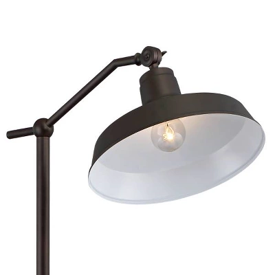 360 Lighting Kayne Rustic Farmhouse Floor Lamp Standing 61" Tall Satin Bronze Metal Downbridge Shade For Living Room Reading Bedroom Office House Home 2 360 Lighting Kayne Rustic Farmhouse Floor Lamp Standing 61" Tall Satin Bronze Metal Downbridge Shade For Living Room Reading Bedroom Office House Home - Image 2