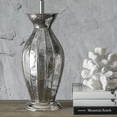 NuLOOM Gardner 22" Iron Table Lamp Lighting - Nickel 22" H X 10" W X 10" D 4 NuLOOM Gardner 22" Iron Table Lamp Lighting - Nickel 22" H X 10" W X 10" D - Image 4