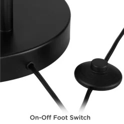 360 Lighting Cora Modern Arc Floor Lamp With Riser 76 1/2" Tall Black Metal White Linen Drum Shade For Living Room Reading Bedroom Office House Home -Lighting Specialty Shop GUEST 0a424458 0b6c 4aeb 9009 e2448c019225