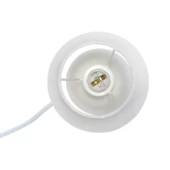 8.66" Petite Ceramic Orb Base Bedside Table Desk Lamp With Matching Tapered Drum Fabric Shade Off-White - Creekwood Home -Lighting Specialty Shop GUEST 0a59012d 56a2 46f4 8de9 596d6d18501c