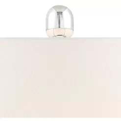 360 Lighting Sergio Modern Accent Table Lamps 23 1/2" High Set Of 2 Acrylic Chrome USB Charging Port White Drum For Bedroom Living Room Bedside Desk -Lighting Specialty Shop GUEST 0b5425eb 72d7 4917 ad8f 81c901987dad