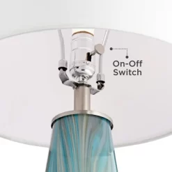 Possini Euro Design Jaime Coastal Table Lamp With Round White Marble Riser 26" High Blue Gray Drum Shade For Bedroom Living Room Office House Home 8 Possini Euro Design Jaime Coastal Table Lamp With Round White Marble Riser 26" High Blue Gray Drum Shade For Bedroom Living Room Office House Home -Lighting Specialty Shop GUEST 0c1e88c5 ff7c 4a2c b8b4 990c3afc75b9