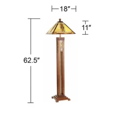 Robert Louis Tiffany Mission Floor Lamp With Nightlight 62.5" Tall Walnut Wood Column Stained Glass Shade For Living Room Reading Bedroom -Lighting Specialty Shop GUEST 0cdc46c6 0b5d 4c56 ba69 fde17dfe75b1