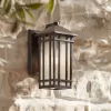 Kathy Ireland Sierra Craftsman Mission Outdoor Wall Light Fixture Rubbed Bronze 10 1/2" Frosted Seeded Glass Panels For Post Exterior Barn Deck House