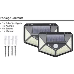 Dartwood Outdoor Solar Lights With Motion Sensor - 100 LED 450 Lumens Bright Weatherproof Wall Spotlight For Gardens Porches Walkways Patio (4-8 Pack) -Lighting Specialty Shop GUEST 0e352129 7614 4889 8288 d2183eade73d
