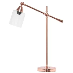 Tilting Arm Table Lamp Rose Gold - Elegant Designs