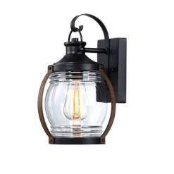 Outdoor Wall Lantern With Architectural Sconces Matte Black - Wellfor