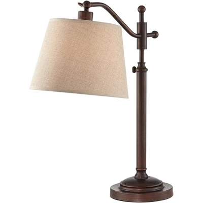 Regency Hill Traditional Desk Lamp 30 1/2" Tall With USB Charging Port Bronze Arm Adjustable Tan Drum Shade For Living Room Office 6 Regency Hill Traditional Desk Lamp 30 1/2" Tall With USB Charging Port Bronze Arm Adjustable Tan Drum Shade For Living Room Office - Image 6