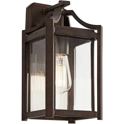 Franklin Iron Works Rockford Rustic Farmhouse Outdoor Wall Light Fixture Bronze 12 1/2" Clear Beveled Glass For Post Exterior Barn Deck House Porch 4 Franklin Iron Works Rockford Rustic Farmhouse Outdoor Wall Light Fixture Bronze 12 1/2" Clear Beveled Glass For Post Exterior Barn Deck House Porch - Image 4