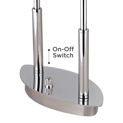 Possini Euro Design Charles Street Modern Desk Lamp 23" High Chrome Satin Nickel Frosted Slump Glass Shade For Bedroom Living Room Bedside Nightstand 4 Possini Euro Design Charles Street Modern Desk Lamp 23" High Chrome Satin Nickel Frosted Slump Glass Shade For Bedroom Living Room Bedside Nightstand - Image 4