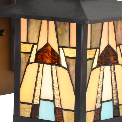 11.75" 1-Light Mona Mission Style Outdoor Wall Lantern Sconce Bronze - River Of Goods 8 11.75" 1-Light Mona Mission Style Outdoor Wall Lantern Sconce Bronze - River Of Goods - Image 8