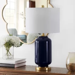 Amaia Glass Table Lamp - Navy - Safavieh