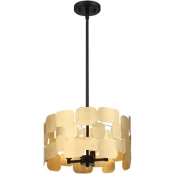Possini Euro Design Stella Black Pendant Chandelier 15" Wide Modern Gold Leaf Drum Shade 4-Light Fixture For Dining Room House Foyer Kitchen Island 13 Possini Euro Design Stella Black Pendant Chandelier 15" Wide Modern Gold Leaf Drum Shade 4-Light Fixture For Dining Room House Foyer Kitchen Island -Lighting Specialty Shop GUEST 13a0743c 5763 4907 bac4 591ce6fbcc9f