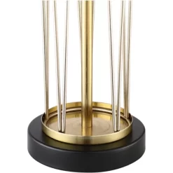 360 Lighting Nathan Modern Table Lamps 25 1/2" High Set Of 2 Gold Metal With USB Charging Ports Black Drum Shade For Bedroom Living Room Home Desk -Lighting Specialty Shop GUEST 14c089bb 534a 486d 9763 cb4633e112ac