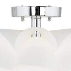 Possini Euro Design Modern Ceiling Light Semi Flush Mount Fixture 15 3/4" Wide White Flower For Bedroom Kitchen Living Room Hallway Bathroom House -Lighting Specialty Shop GUEST 14dddc29 131d 41ce a5d9 163df72c1091