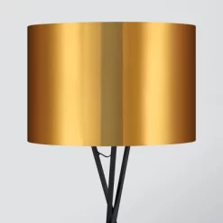 62.25" Kona Mid-Century Modern Tripod Floor Lamp With Drum Shade Gold/Black - Teamson Home -Lighting Specialty Shop GUEST 14f07eaa 5033 4e9f adb2 71c2ebc91c60