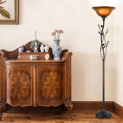 72" 3-way Metal Pinecone Torchiere Floor Lamp Rust Finish - Cal Lighting 1 72" 3-way Metal Pinecone Torchiere Floor Lamp Rust Finish - Cal Lighting