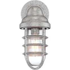 John Timberland Marlowe Industrial Outdoor Wall Light Fixture Galvanized Cage 13 1/4" Clear Glass For Post Exterior Barn Deck House Porch Yard Patio -Lighting Specialty Shop GUEST 175a671d 7e4f 40e5 aed0 38d0e84ecc11