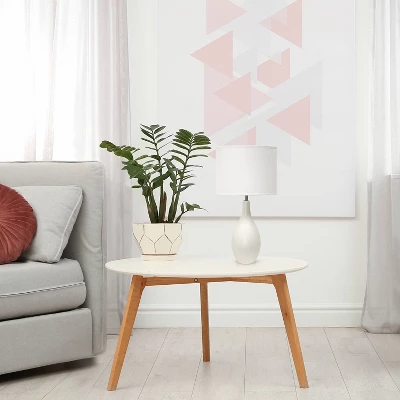 18.11" Traditional Standard Ceramic Dewdrop Table Desk Lamp With Matching Fabric Shade Off-White - Creekwood Home 7 18.11" Traditional Standard Ceramic Dewdrop Table Desk Lamp With Matching Fabric Shade Off-White - Creekwood Home - Image 7