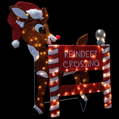 Northlight 36" LED Lighted Rudolph Reindeer Crossing Outdoor Christmas Sign Decoration 5 Northlight 36" LED Lighted Rudolph Reindeer Crossing Outdoor Christmas Sign Decoration - Image 5