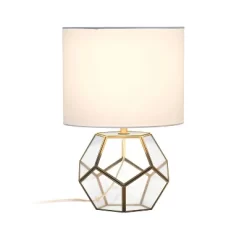 Transparent Octagonal Table Lamp Brass - Lalia Home