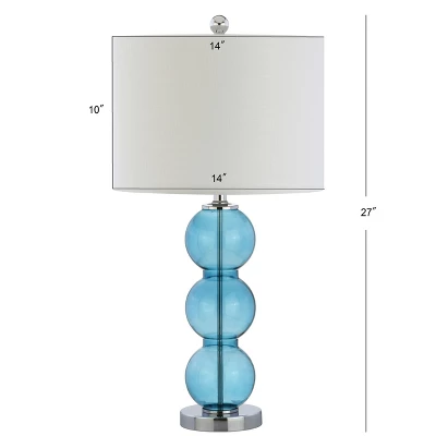 (Set Of 2) 27" Bella Glass Triple Sphere Table Lamp Sky Blue (Includes LED Light Bulb) - JONATHAN Y 3 (Set Of 2) 27" Bella Glass Triple Sphere Table Lamp Sky Blue (Includes LED Light Bulb) - JONATHAN Y - Image 3