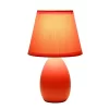 9.45" Petite Ceramic Oblong Bedside Table Desk Lamp With Matching Tapered Drum Shade Orange - Creekwood Home