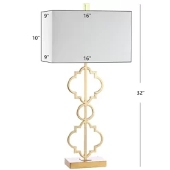 32" Iron Selina Ogee Trellis Modern USB Table Lamp (Includes LED Light Bulb) Gold - Jonathan Y -Lighting Specialty Shop GUEST 1b2cdc5c c58f 4dae aa49 0309c84bd330
