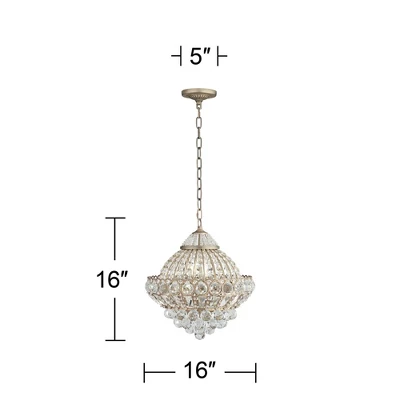 Vienna Full Spectrum Wallingford Antique Brass Chandelier 16" Wide French Crystal Glass 6-Light Fixture For Dining Room House Kitchen Island Entryway 5 Vienna Full Spectrum Wallingford Antique Brass Chandelier 16" Wide French Crystal Glass 6-Light Fixture For Dining Room House Kitchen Island Entryway - Image 5