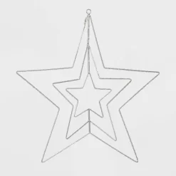 22.5" 287ct LED 3D Silver Star Dewdrop Christmas String Lights Warm White With Silver Wire - Wondershop™ -Lighting Specialty Shop GUEST 1bfcab22 5002 4bad 8f5c bae8b2d55107