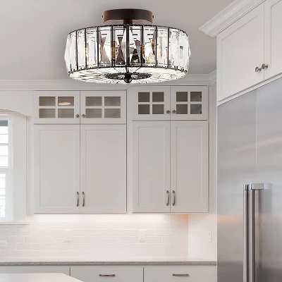 11.5" Crystalline Semi-Flush Mount Pendant Clear - River Of Goods 6 11.5" Crystalline Semi-Flush Mount Pendant Clear - River Of Goods - Image 6