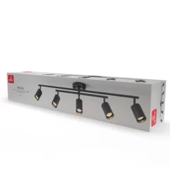 5-Light Matte Black Track Lighting With Center Swivel Bar With Pivoting Shades - Globe Electric -Lighting Specialty Shop GUEST 1c463289 ea57 4fbc b250 c85fa14c0951