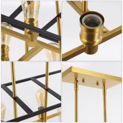 35" 8-Light Liane Farmhouse Industrial Iron Linear LED Pendant Black/Brass Gold - JONATHAN Y 18 35" 8-Light Liane Farmhouse Industrial Iron Linear LED Pendant Black/Brass Gold - JONATHAN Y -Lighting Specialty Shop GUEST 1c5eeff6 cc6d 4117 8e4b 35a867c2959d