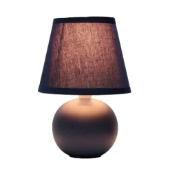8.66" Petite Ceramic Orb Base Bedside Table Desk Lamp With Matching Tapered Drum Fabric Shade Blue - Creekwood Home -Lighting Specialty Shop GUEST 1ca651c6 a660 4b6c be9f 9c291eaf03e9
