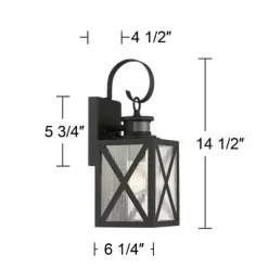 John Timberland Vintage Outdoor Wall Light Fixtures Set Of 2 Textured Black 14 1/2" Dusk To Dawn Motion Sensor For Exterior House -Lighting Specialty Shop GUEST 1cf4916c fd34 40a2 b749 a8aebaf00a39