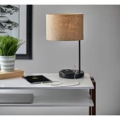 19.5" Oliver Charge Table Lamp Black - Adesso 17 19.5" Oliver Charge Table Lamp Black - Adesso -Lighting Specialty Shop GUEST 1e104148 ffb6 49a0 bdb7 01dd2be9746f