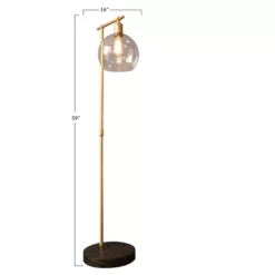 Metal And Wood Floor Lamp With Glass Globe Shade Gold - Storied Home -Lighting Specialty Shop GUEST 1e1fe762 7325 44e5 bb46 7fb9f9123812