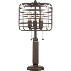 Franklin Iron Works Edison Industrial Rustic Farmhouse Table Lamp 30" Tall Rust Brown Open Metal Cage For Bedroom Living Room Bedside Nightstand Kids 13 Franklin Iron Works Edison Industrial Rustic Farmhouse Table Lamp 30" Tall Rust Brown Open Metal Cage For Bedroom Living Room Bedside Nightstand Kids -Lighting Specialty Shop GUEST 1f73110f 6fe1 4e52 a4d7 20cfb6dc3491